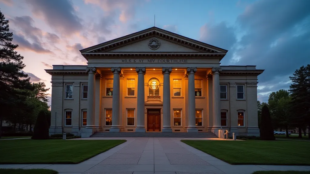 Exterior of a classical style county courthouse