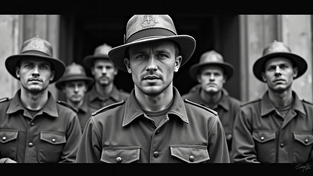 Group of firefighters in front of Old Fire Station