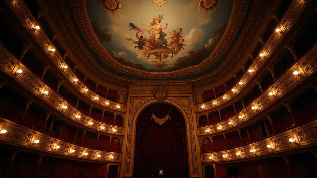 Interior of the Grand Majestic Theatre showing ornate plasterwork