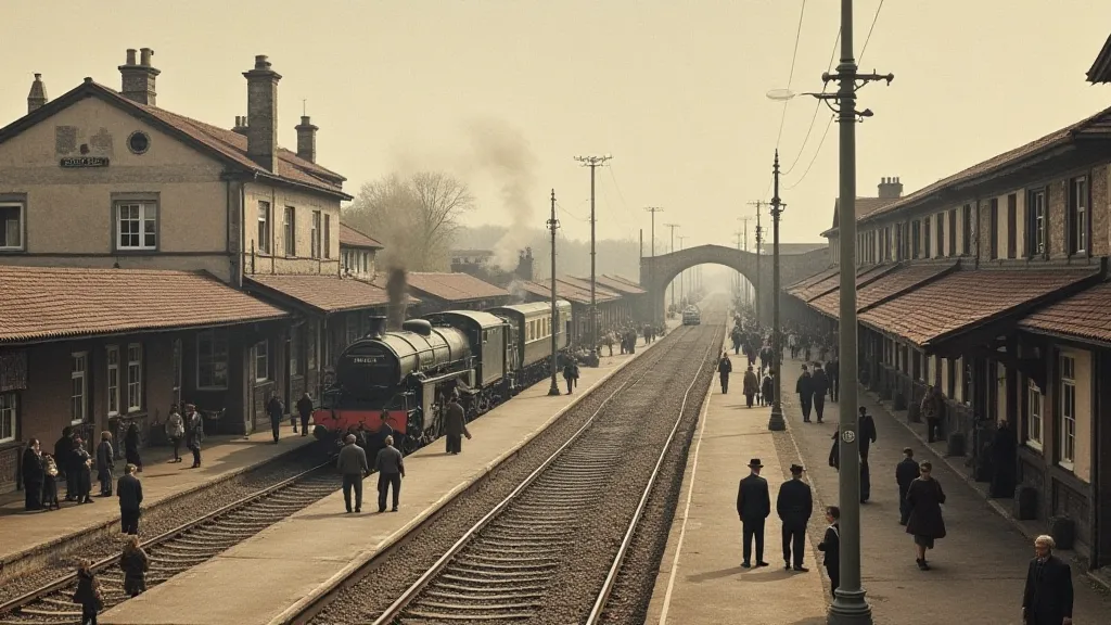 Vintage Postcard of Railway Station