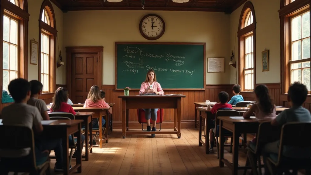 Interior of Historic Schoolhouse Classroom