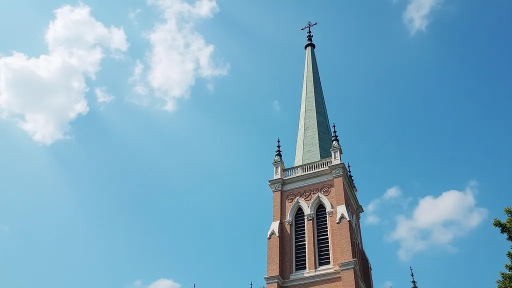 Close-up of St. Michael's Church steeple