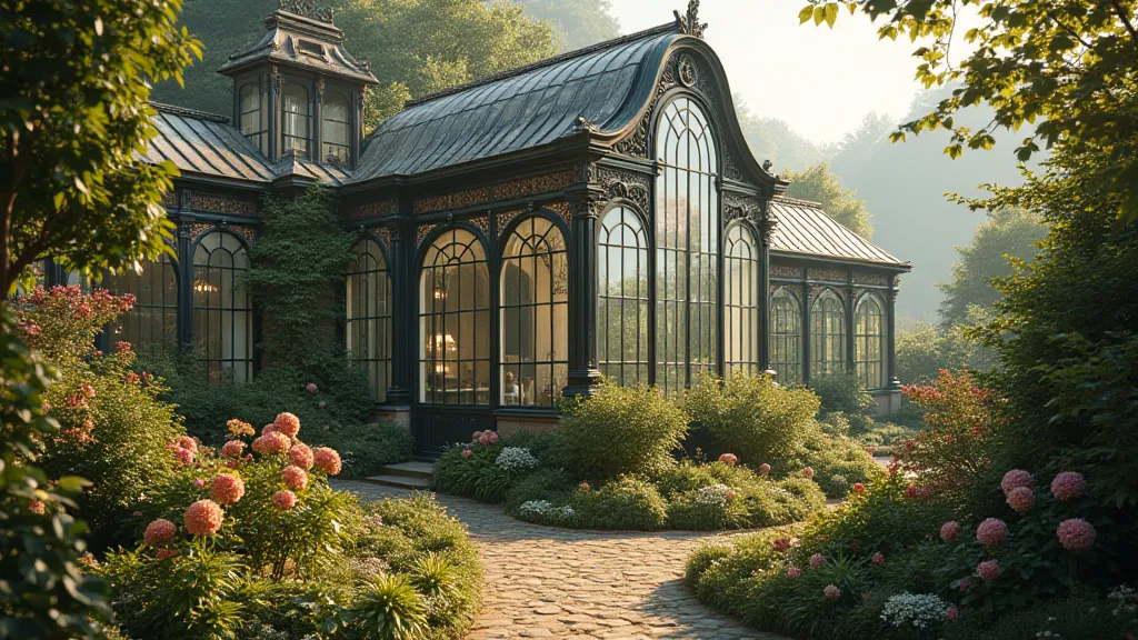 Exterior of a Victorian greenhouse